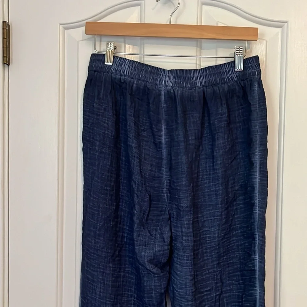 NWT NIC+ZOE | Double Gauze Straight Leg‎ Tassel Pant Parisian Blue Size Medium